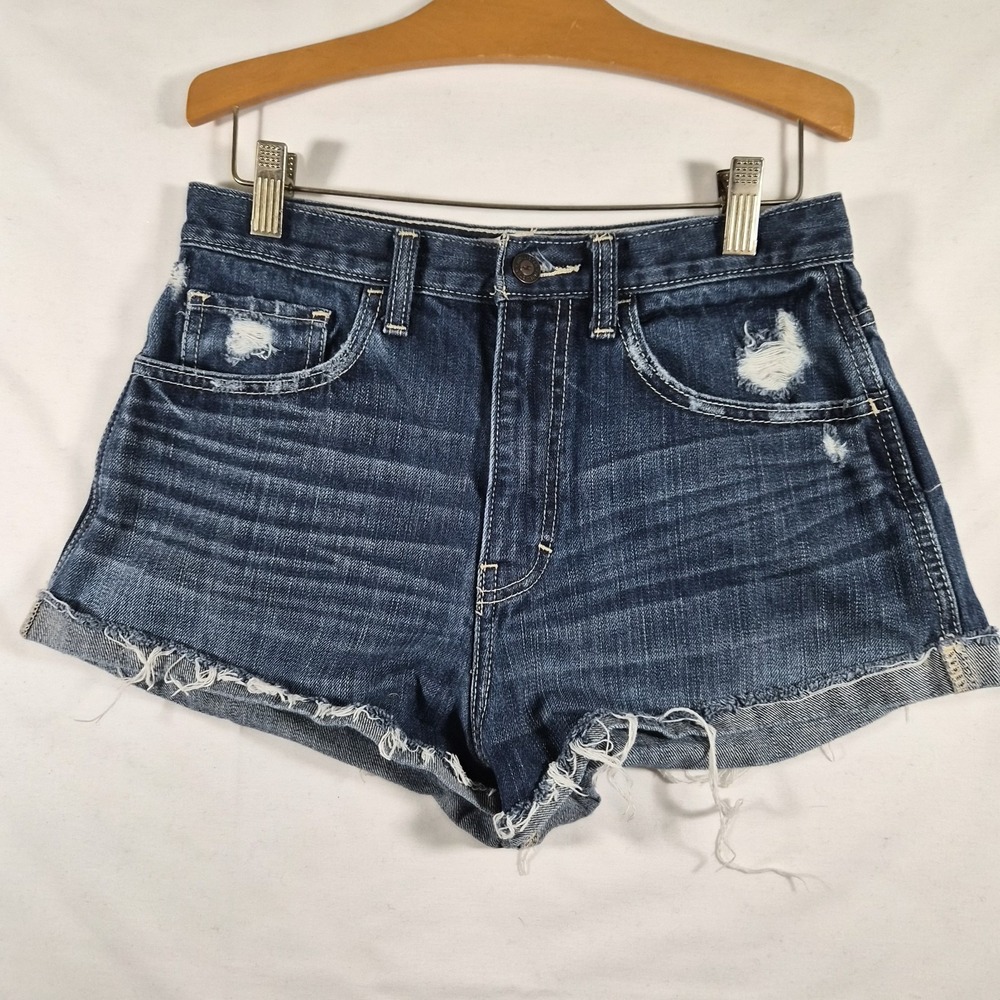 Y2k Style Hollister Low Rise Womens Size 3 W26 Distressed Denim Cutoff Shorts